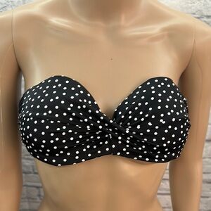 Victoria's Secret Black and White Polka Dot Bikini Top